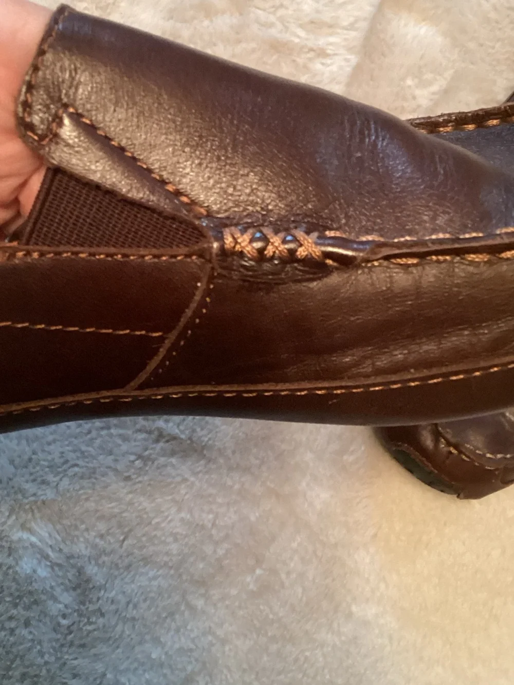 OluKai Lokahi Men's Dark Brown Leather Slip-On Loafers - Size 10